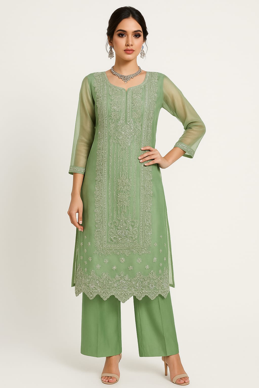 Light Green Linning Bridal Party Dress