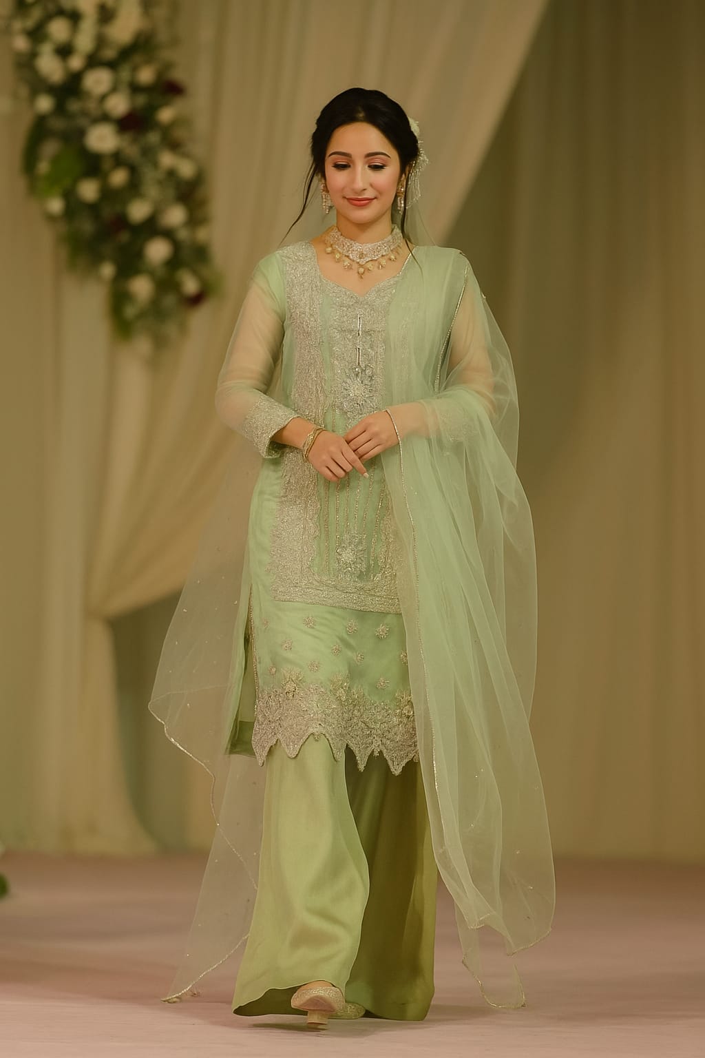 Light Green Linning Bridal Party Dress - Image 2