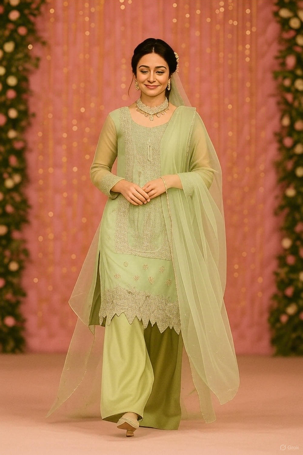 Light Green Linning Bridal Party Dress - Image 5